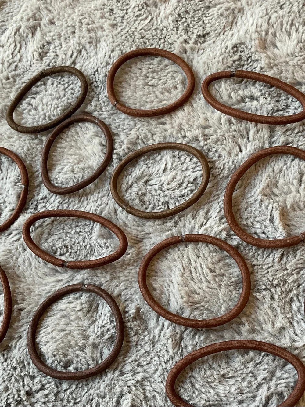 Brown Elastic Hair Bands – Pack of 14